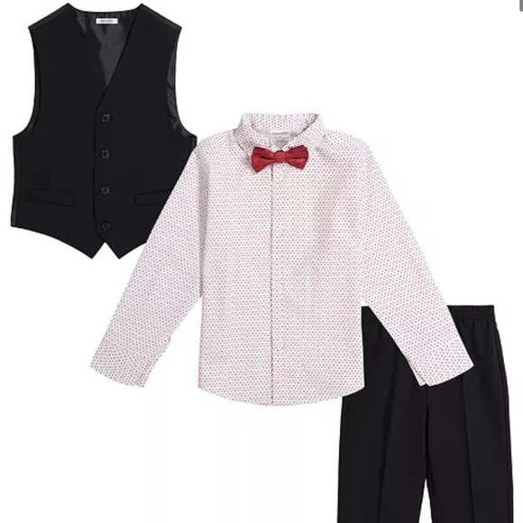 Calvin Klein Little Boys Stretch Performance
Vest, Pants, Shirt Bow Tie, suit 6 - Picture 4 of 7